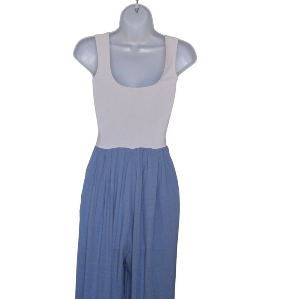 Hunter & Brown Jumpsuit Wide Leg Pockets multicolor pleated women's size S - Picture 6 of 10